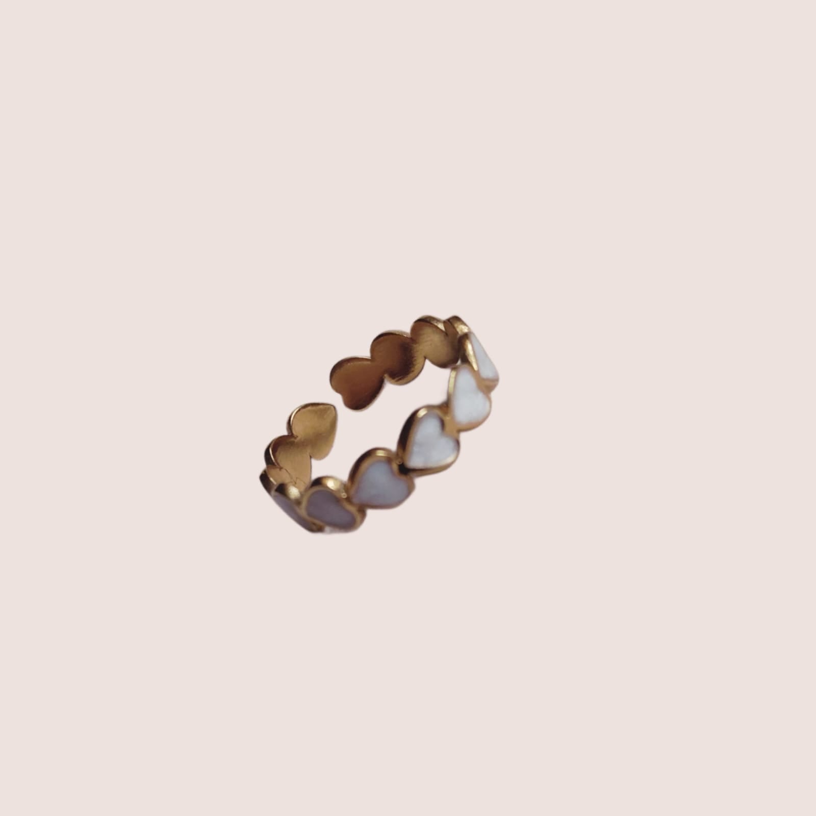 Anello cuore di perla