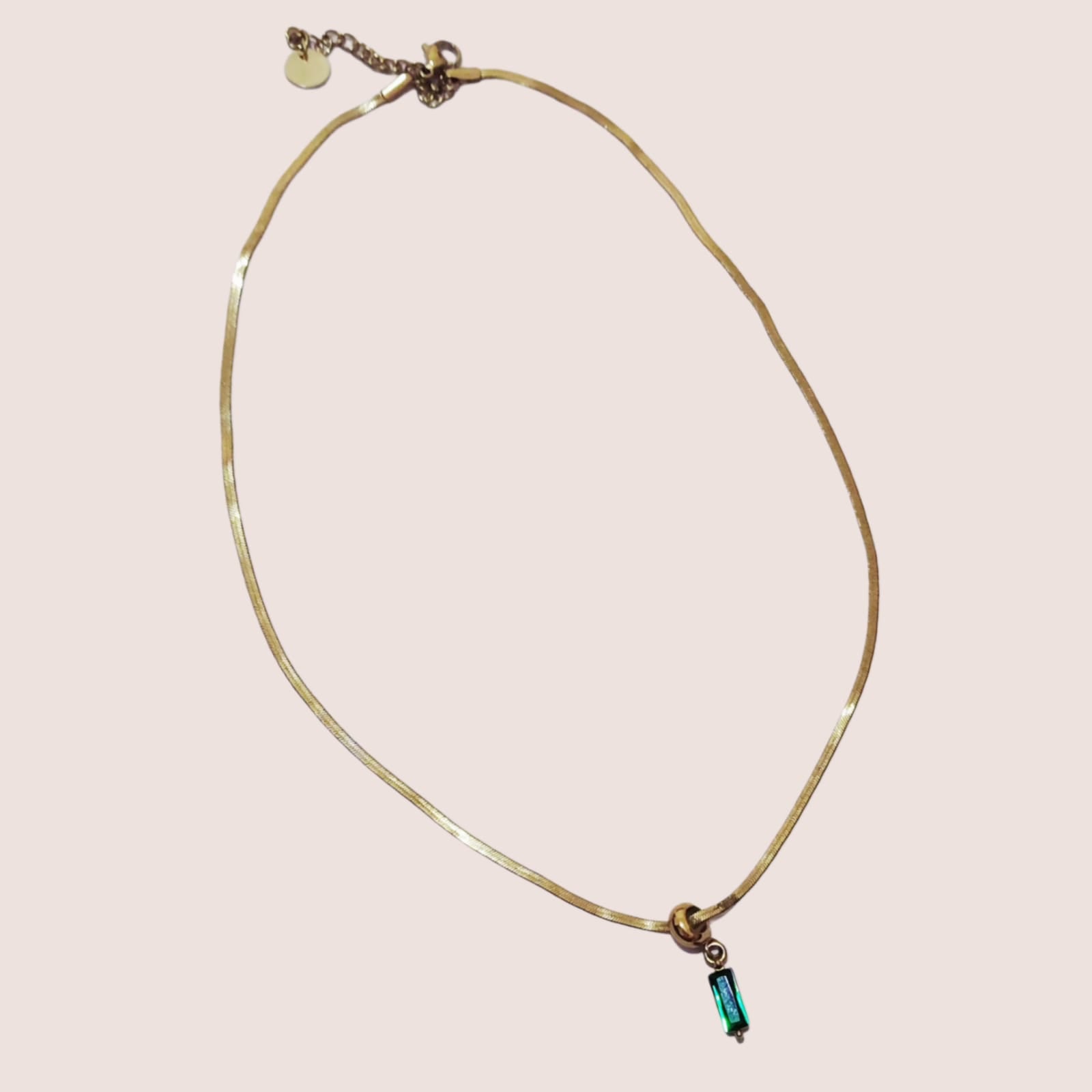 Collana snake chain baguette verde