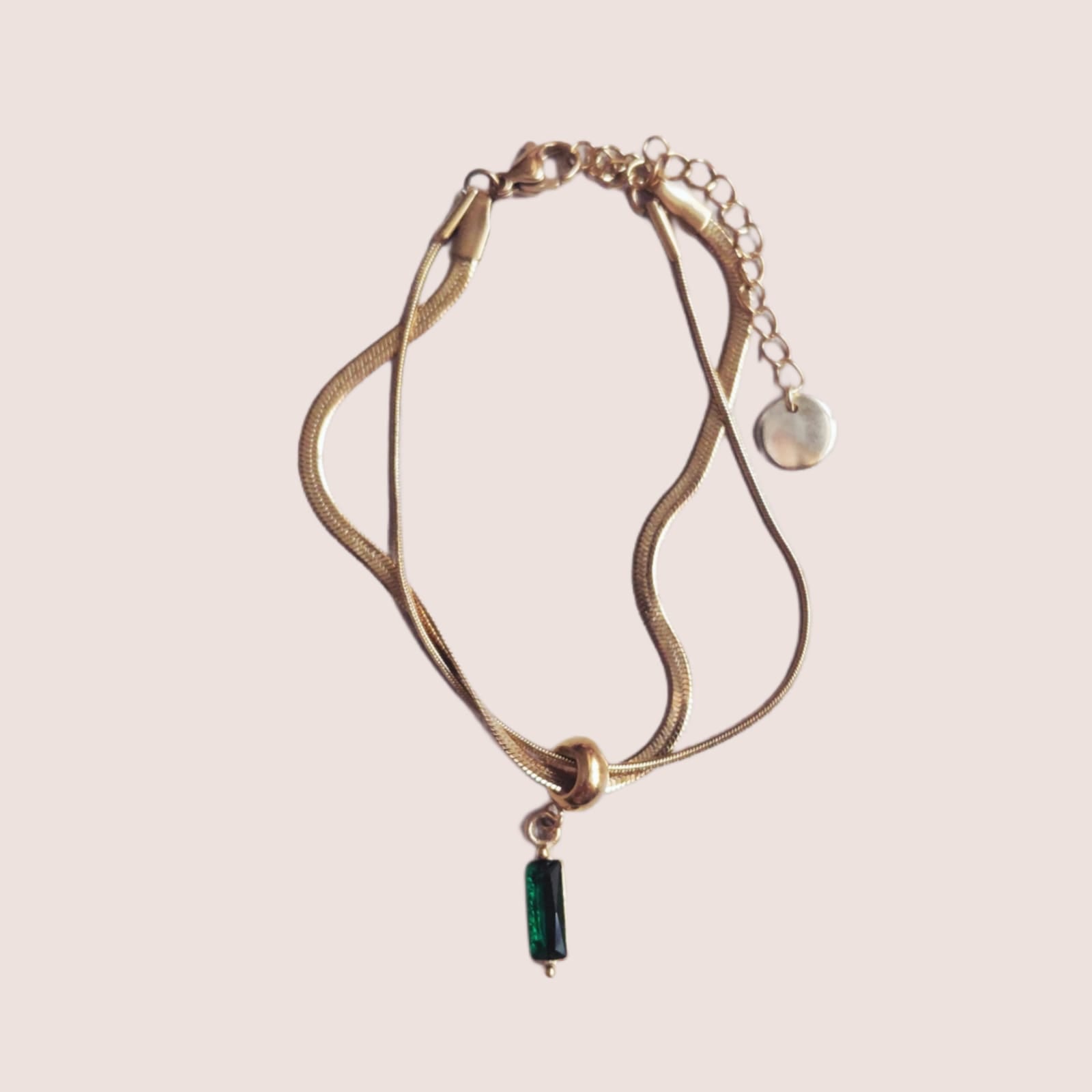 Bracciale snake chain baguette verde