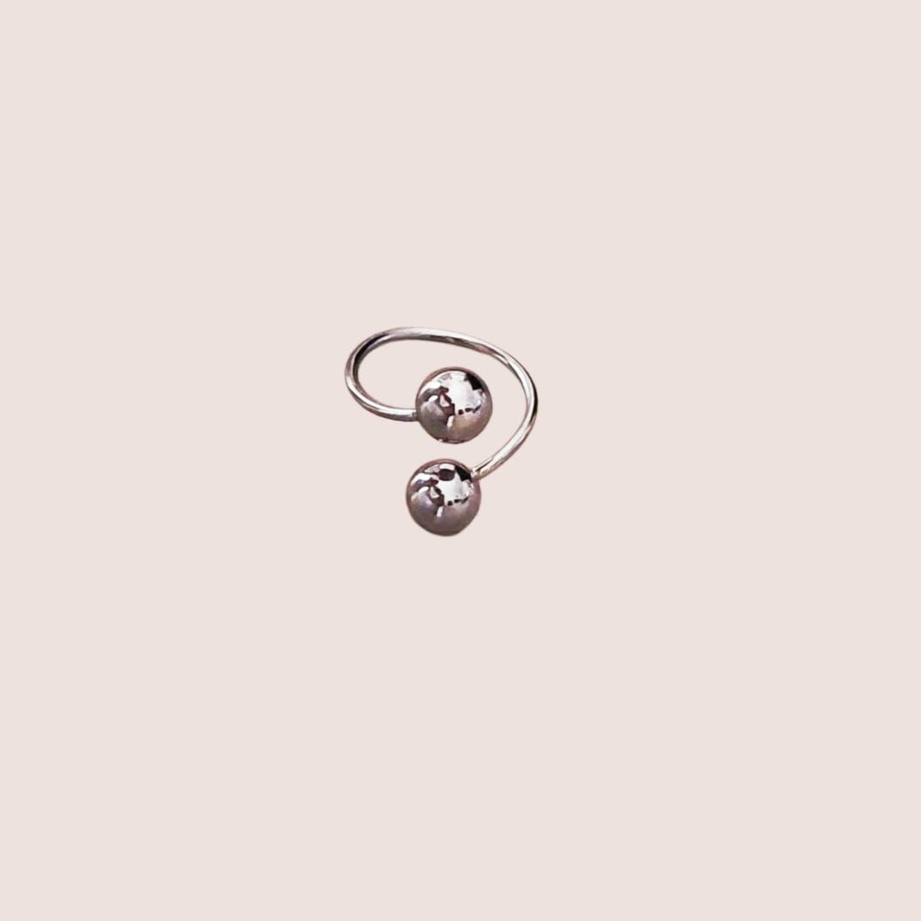 Anello steel due sfere