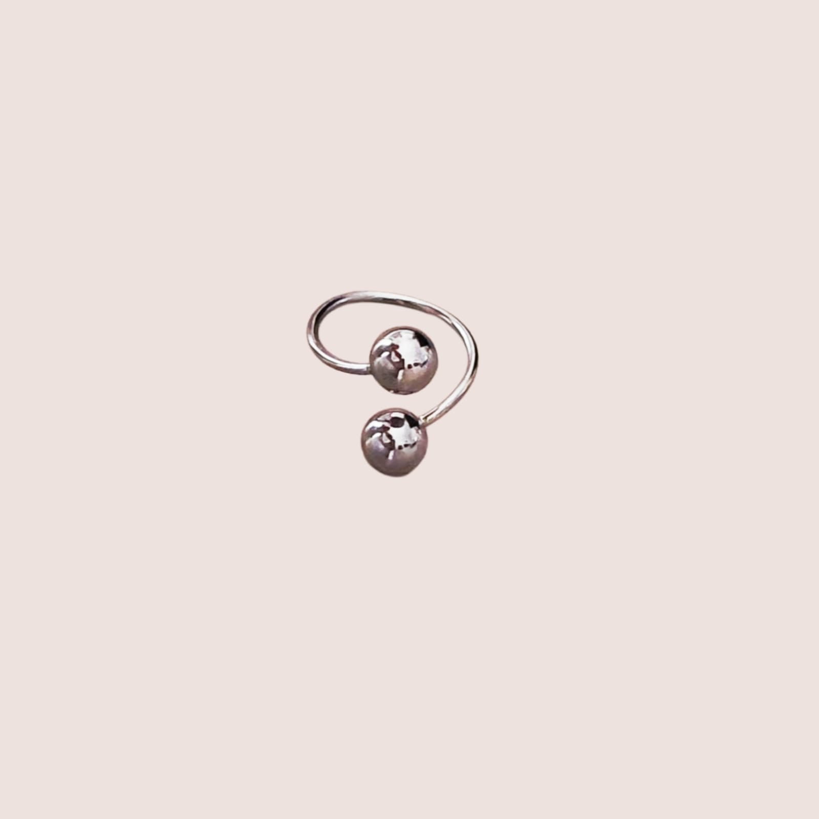 Anello steel due sfere