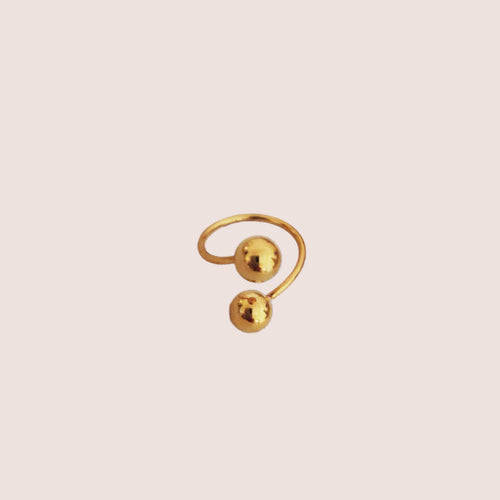 Anello steel due sfere